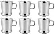 profilineindia - ELEGANTSTYLER_Mayuur Pack of 6 Steel SM-Stainless Steel Cups